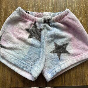 Girls Heartbreaker fleece pajama tie dye stars elastic waist shorts size 6/6X